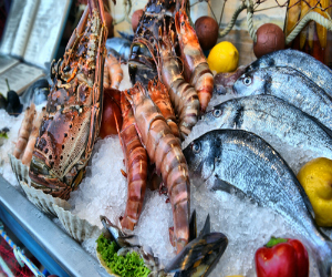 Seafood from a famer's market